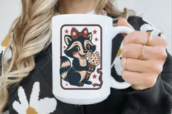 Patriotic Raccoon with Ice Cream Sublimation Design Product Image 2
