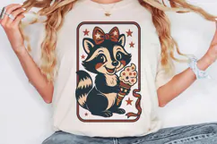 Patriotic Raccoon with Ice Cream Sublimation Design Product Image 3