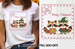 Christmas raccoon clipart | Christmas sublimation PNG design Product Image 1