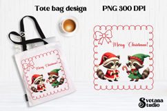 Christmas raccoon clipart | Christmas sublimation PNG design Product Image 1