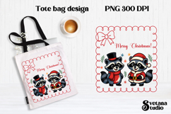 Christmas raccoon clipart | Christmas sublimation PNG design Product Image 1