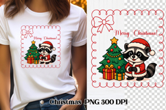 Christmas raccoon clipart | Christmas sublimation PNG design Product Image 1