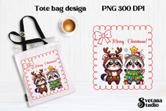 Christmas raccoon clipart | Christmas sublimation PNG design Product Image 1