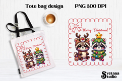 Christmas raccoon clipart | Christmas sublimation PNG design Product Image 1