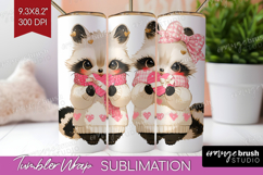 Raccoons Valentine Tumbler Wrap Cute Valentines Day Tumbler Product Image 1