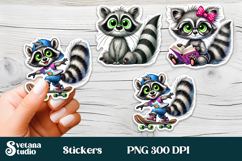 Funny animal stickers printable | Cat sticker PNG design Product Image 7