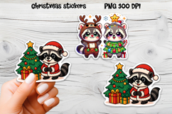 Christmas stickers | Printable Christmas raccoon stickers Product Image 3