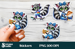 Funny animal stickers printable | Summer sticker PNG design Product Image 15
