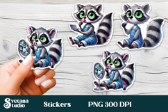 Funny animal stickers printable | Summer sticker PNG design Product Image 17