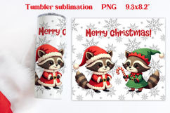 Christmas tumbler wrap | Christmas raccoon tumbler PNG Product Image 1