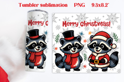 Christmas tumbler wrap | Christmas raccoon tumbler PNG Product Image 1