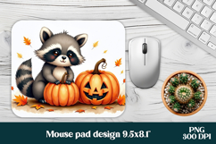 Halloween raccoon mouse pad PNG | Halloween mousepad PNG Product Image 1