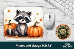 Halloween raccoon mouse pad PNG | Halloween mousepad PNG Product Image 1