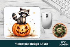 Halloween raccoon mouse pad PNG | Halloween mousepad PNG Product Image 1