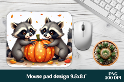 Halloween raccoon mouse pad PNG | Halloween mousepad PNG Product Image 1