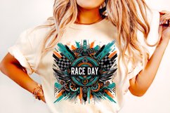 Race Day Png, Retro Checkered Racing Png, Race Season PNG Product Image 2