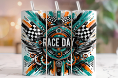 Race Day Tumbler Wrap, Racing Tumbler, Retro Tumbler Wrap Product Image 1