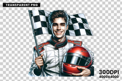 race driver holding flag png, racing flag clipart sublimation, motorsport checkered flag design, race car driver png sublimation, automotive racing clipart png, racing celebration printable art, motorsport t shirt sublimation design, racing driver with fl