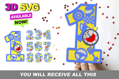 Race Car Numbers 3D SVG Product Image 1