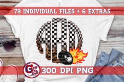Racing Scalloped Monogram Set PNG for Sublimation Product Image 1