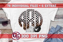 Racing Scalloped Monogram Set PNG for Sublimation Product Image 3