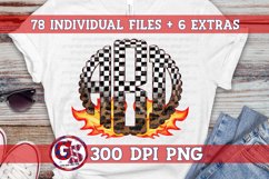 Racing Scalloped Monogram Set PNG for Sublimation Product Image 5