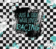 Girl Who Loves Racing | 20oz Tumbler Sublimation Wrap Product Image 2
