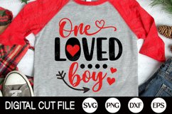 Valentine Boy SVG, One Loved Boy, Kids Valentines Day Shirt Product Image 3