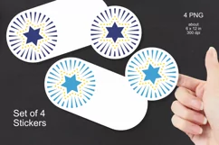 Radiant Star of David Stickers 4 PNG Files for Print and Cut - design by Print Cut Hang