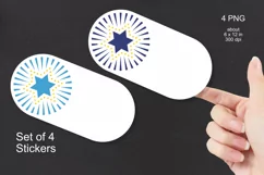 Radiant Star of David Stickers 4 PNG Files for Print and Cut - design by Print Cut Hang