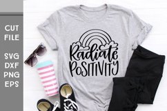 Radiate Positivity, Positive Rainbow Hand Lettered SVG Product Image 2