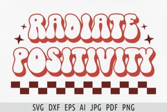 Radiate positivity svg design Retro shirt svg Retro svg png Product Image 1