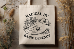 Radical By Basic Decency SVG | Kindness Quote Vintage PNG Product Image 2