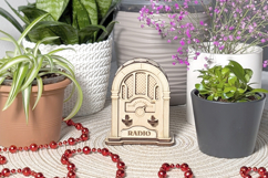 Vintage Radio Miniature Laser Cut File, SVG and DXF Plywood Product Image 2