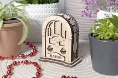 Vintage Radio Miniature Laser Cut File, SVG and DXF Plywood Product Image 3