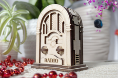 Vintage Radio Miniature Laser Cut File, SVG and DXF Plywood Product Image 7