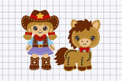 Country Western Rag Cowgirl Doll and Horse 3D SVG Product Image 2