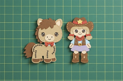 Country Western Rag Cowgirl Doll and Horse 3D SVG Product Image 4