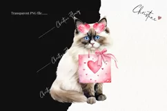 Valentine Ragdoll Cat PNG | Valentine's Day Clipart Product Image 2