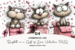 Ragdoll in a Gift of Love Valentine PNG Product Image 1