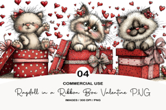 Ragdoll in a Ribbon Box Valentine PNG Product Image 1