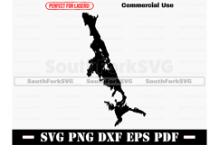 Ragged Lake Maine Map Silhouette Shape Outline Product Image 1