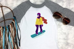 Snowboarding Girl Illustration Product Image 4