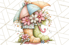 Rain Boots and Blooms Clipart, Spring Rain Boots, Floral Png Product Image 3