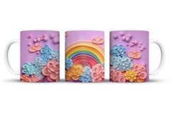 Rainbow Mug Wrap Sublimation Designs, 3d Mug, Rainbow Png