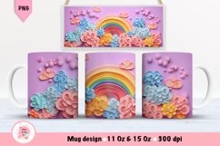 Rainbow Mug Wrap Sublimation Designs, 3d Mug, Rainbow Png