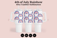 rainbow 4th of july  40oz quencher tumbler sublimation full wrap high resolution transparant background
