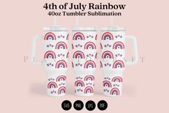 rainbow 4th of july 40oz tumbler sublimation full wrap high resolution transparant background