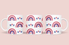 rainbow 4th of july coffee mug sublimation wrap glass mug wrap svg presized for 11oz and 15oz glass ready to cut and sublimation files