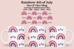 rainbow 4th of july coffee mug sublimation wrap glass mug wrap svg presized for 11oz and 15oz glass ready to cut and sublimation files